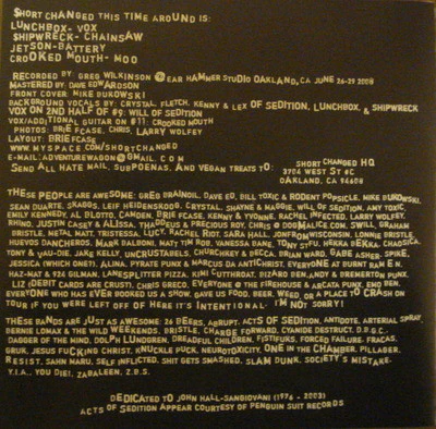 Short Changed - Short Changed (CD) - Image 4