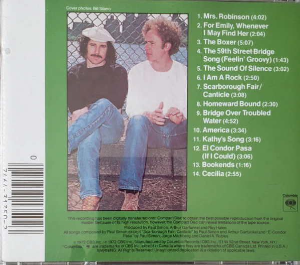 Simon And Garfunkel* - Simon And Garfunkel's Greatest Hits (CD) - Image 2