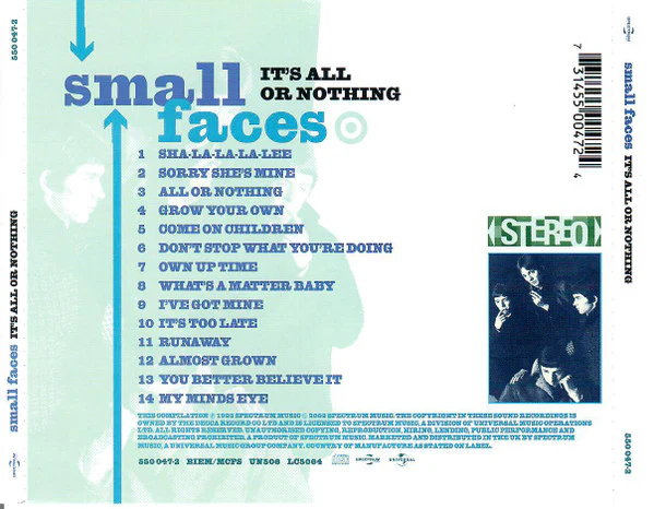 Small Faces - It's All Or Nothing (CD) - Image 2
