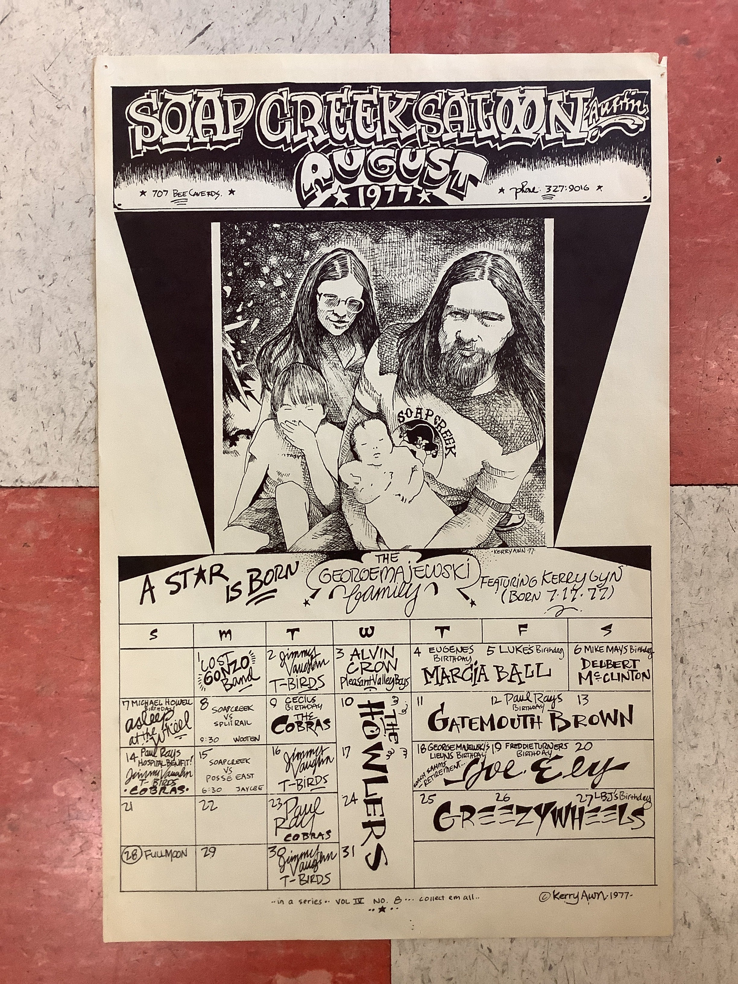 Soap Creek Saloon August Calendar - 1977 (Poster)