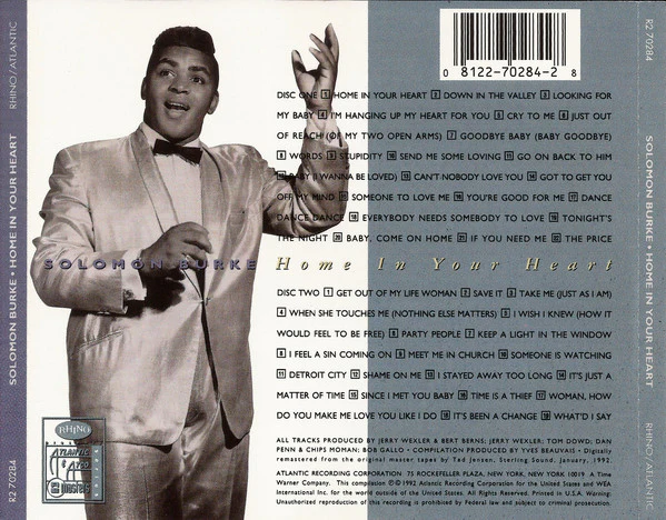 Solomon Burke - Home In Your Heart (The Best Of Solomon Burke) (CD) - Image 2