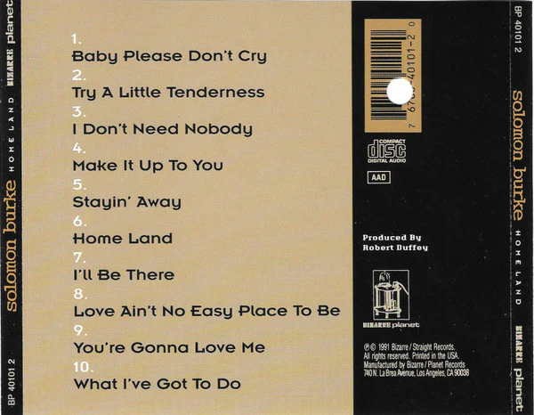 Solomon Burke - Homeland (CD) - Image 2