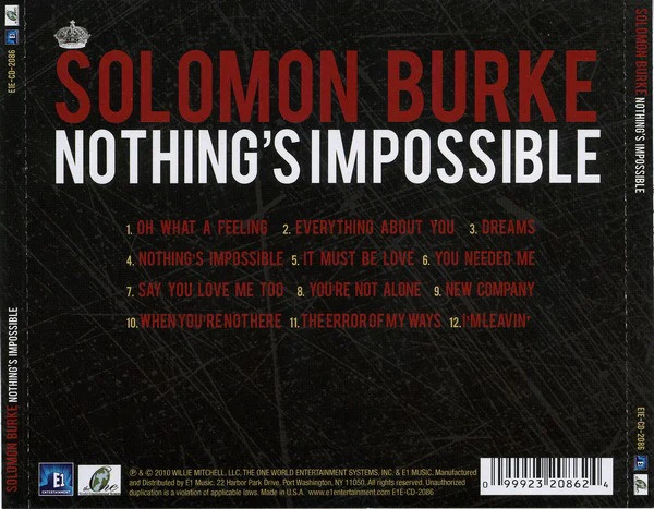 Solomon Burke - Nothing's Impossible (CD) - Image 3