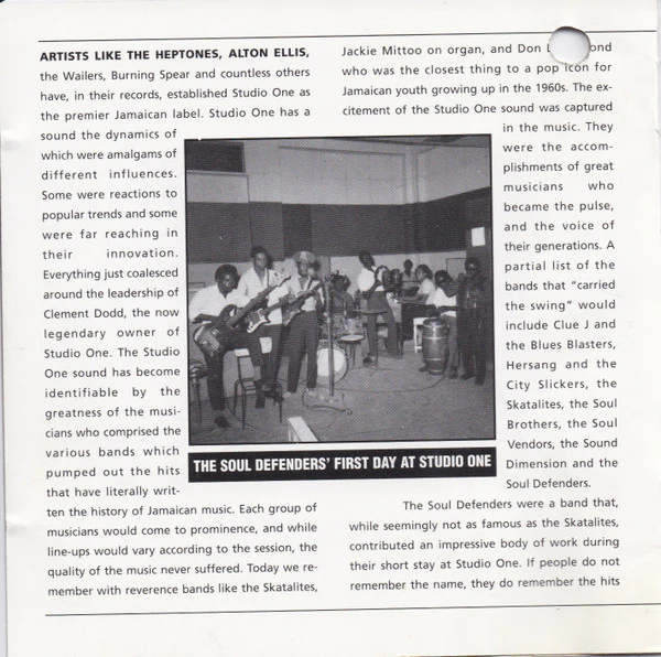 Soul Defenders - Soul Defenders At Studio One (CD) - Image 4