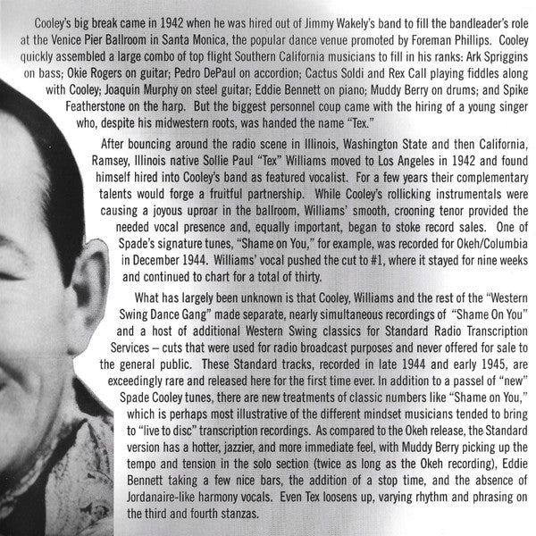 Spade Cooley: The King Of Western Swing And His Dance Gang - Shame On You (CD) - Image 5