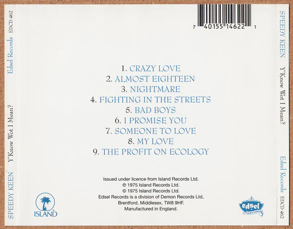 John "Speedy" Keen - Y'Know Wot I Mean? (CD) - Image 2