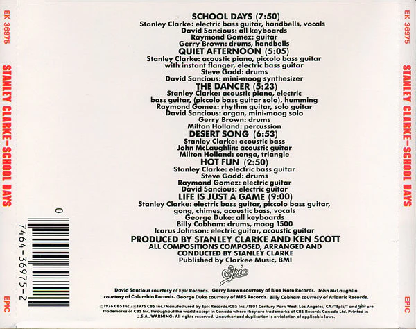 Stanley Clarke - School Days (CD) - Image 2