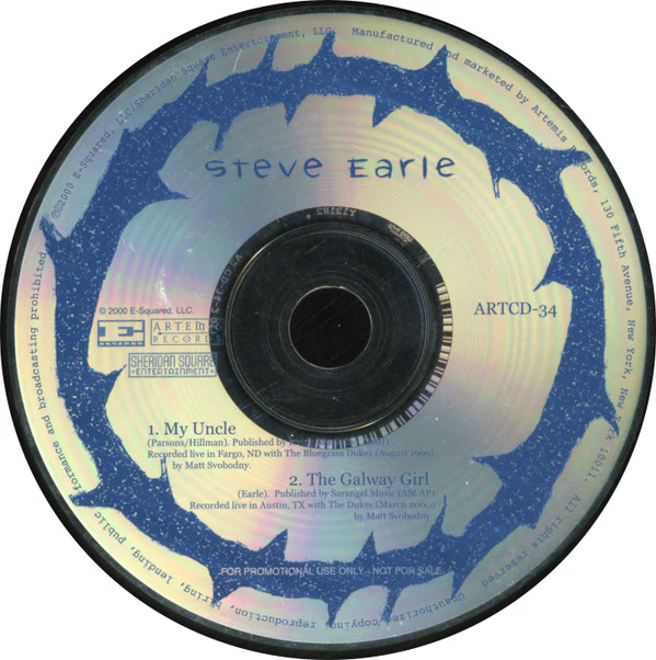 Steve Earle - My Uncle (Live)  / The Galway Girl (Live) (CD)