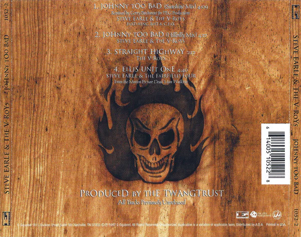 Steve Earle & The V-Roys - Johnny Too Bad (CD) - Image 2