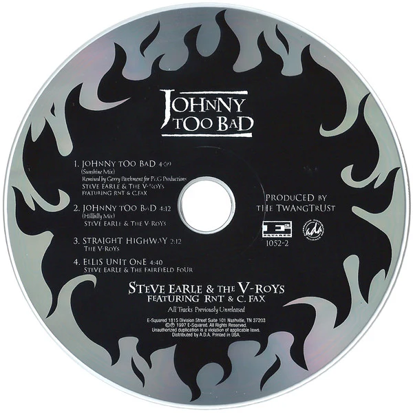 Steve Earle & The V-Roys - Johnny Too Bad (CD) - Image 3