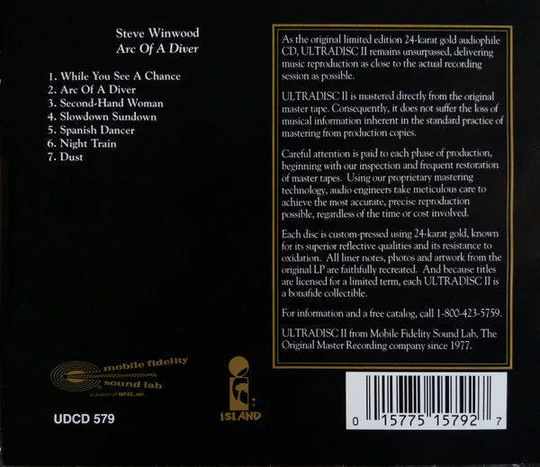 Steve Winwood - Arc Of A Diver (CD) - Image 3