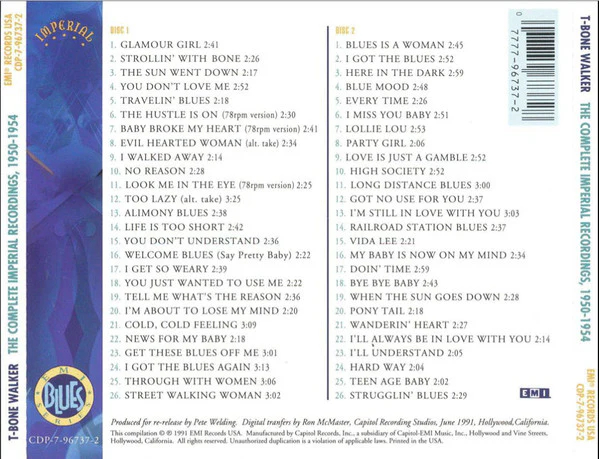 T-Bone Walker - The Complete Imperial Recordings: 1950-1954 (2xCD, Comp, RE) - Image 2