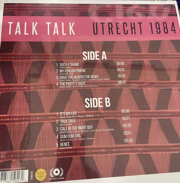 Talk Talk - Utrecht 1984 (Vinyl) - Image 2