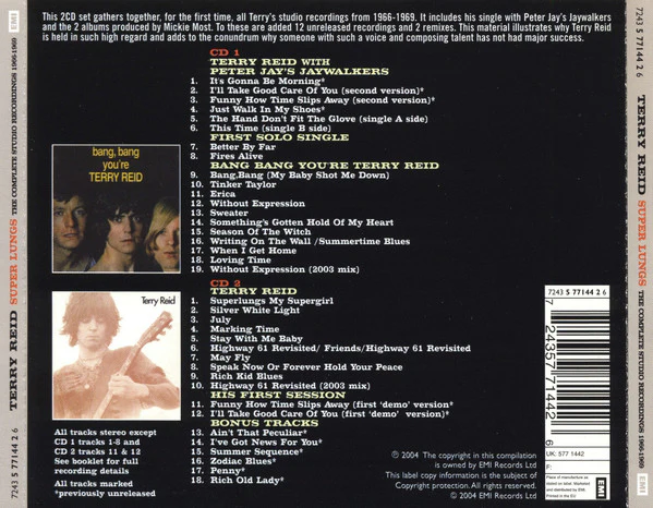 Terry Reid - Super Lungs (The Complete Studio Recordings 1966-1969) (CD) - Image 2