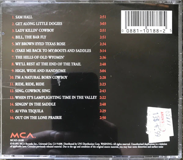 Tex Ritter - The Country Music Hall Of Fame (CD) - Image 3