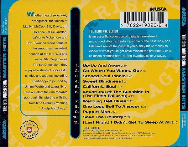 The 5th Dimension* - Master Hits (CD) - Image 2