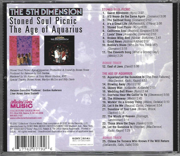 The Fifth Dimension - Stoned Soul Picnic / The Age Of Aquarius (CD) - Image 2