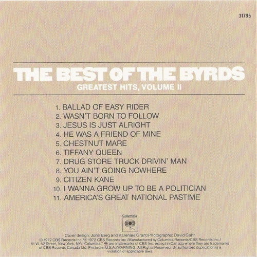 The Byrds - The Best Of The Byrds - Greatest Hits, Volume II (CD) - Image 2