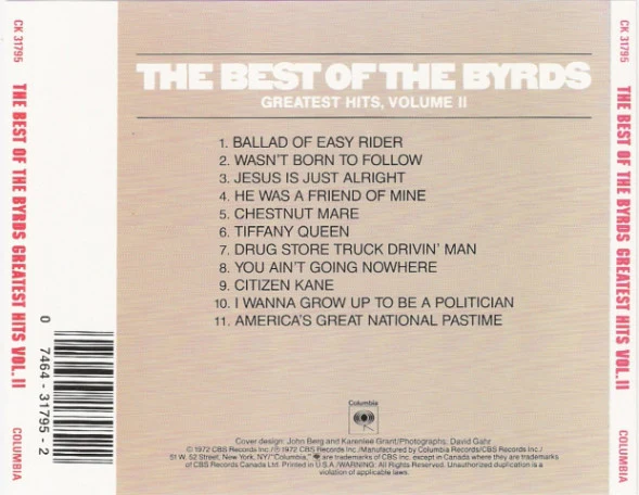 The Byrds - The Best Of The Byrds - Greatest Hits, Volume II (CD) - Image 5
