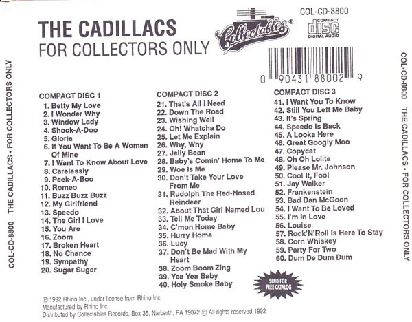 The Cadillacs - For Collectors Only (CD) - Image 2