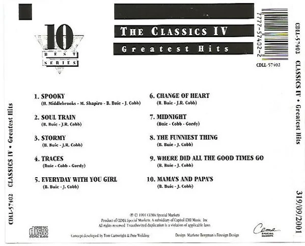 The Classics IV - Greatest Hits (CD) - Image 2