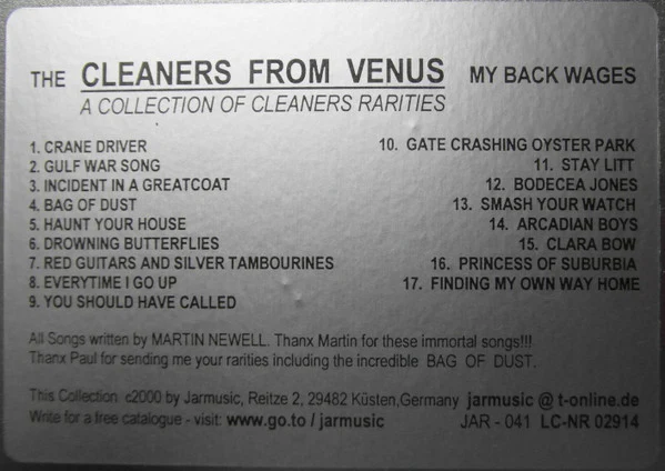 Cleaners From Venus - My Back Wages (CD) - Image 2