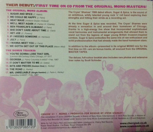 The Cryan' Shames - Sugar & Spice (Deluxe Expanded Mono Edition) (CD) - Image 2