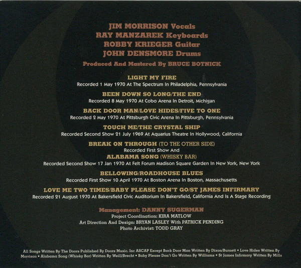 The Doors - The Bright Midnight Sampler (14 Songs/8 Concerts) (CD) - Image 4