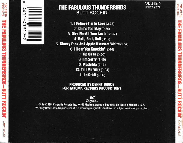 The Fabulous Thunderbirds - Butt Rockin' (CD) - Image 3