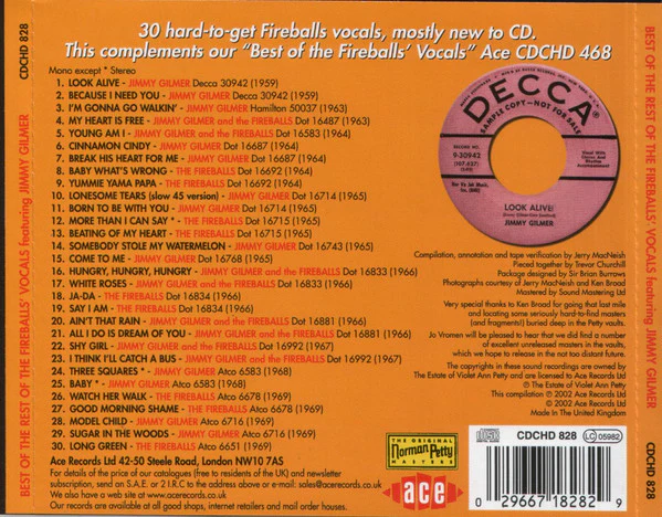 The Fireballs - The Best Of The Rest Of The Fireballs' Vocals (featuring Jimmy Gilmer) (CD) - Image 2