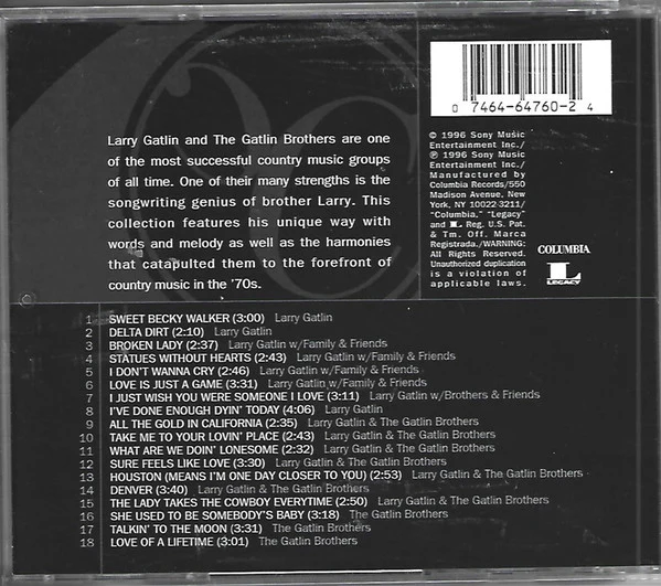 The Gatlins* - The Best Of The Gatlins: All The Gold In California (CD) - Image 2