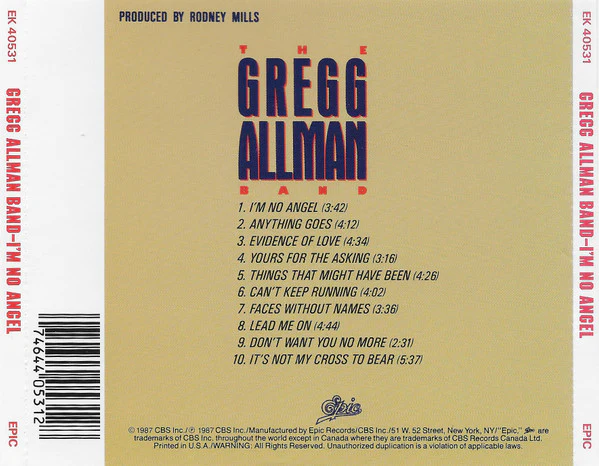 The Gregg Allman Band - I'm No Angel (CD) - Image 2