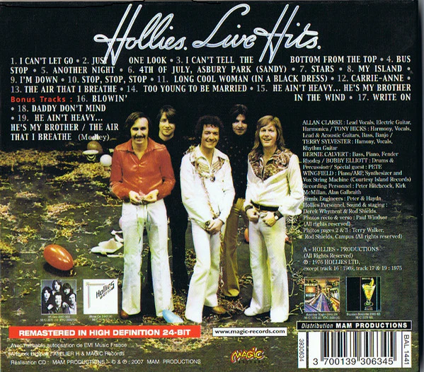 The Hollies - Hollies Live Hits (CD) - Image 2