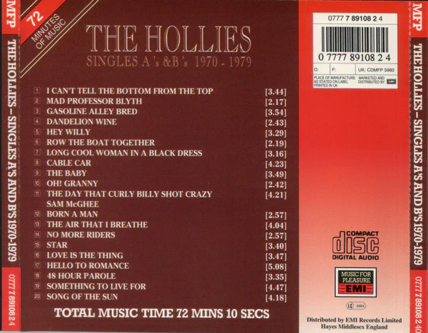 The Hollies - Singles A's & B's 1970 - 1979 (CD) - Image 2