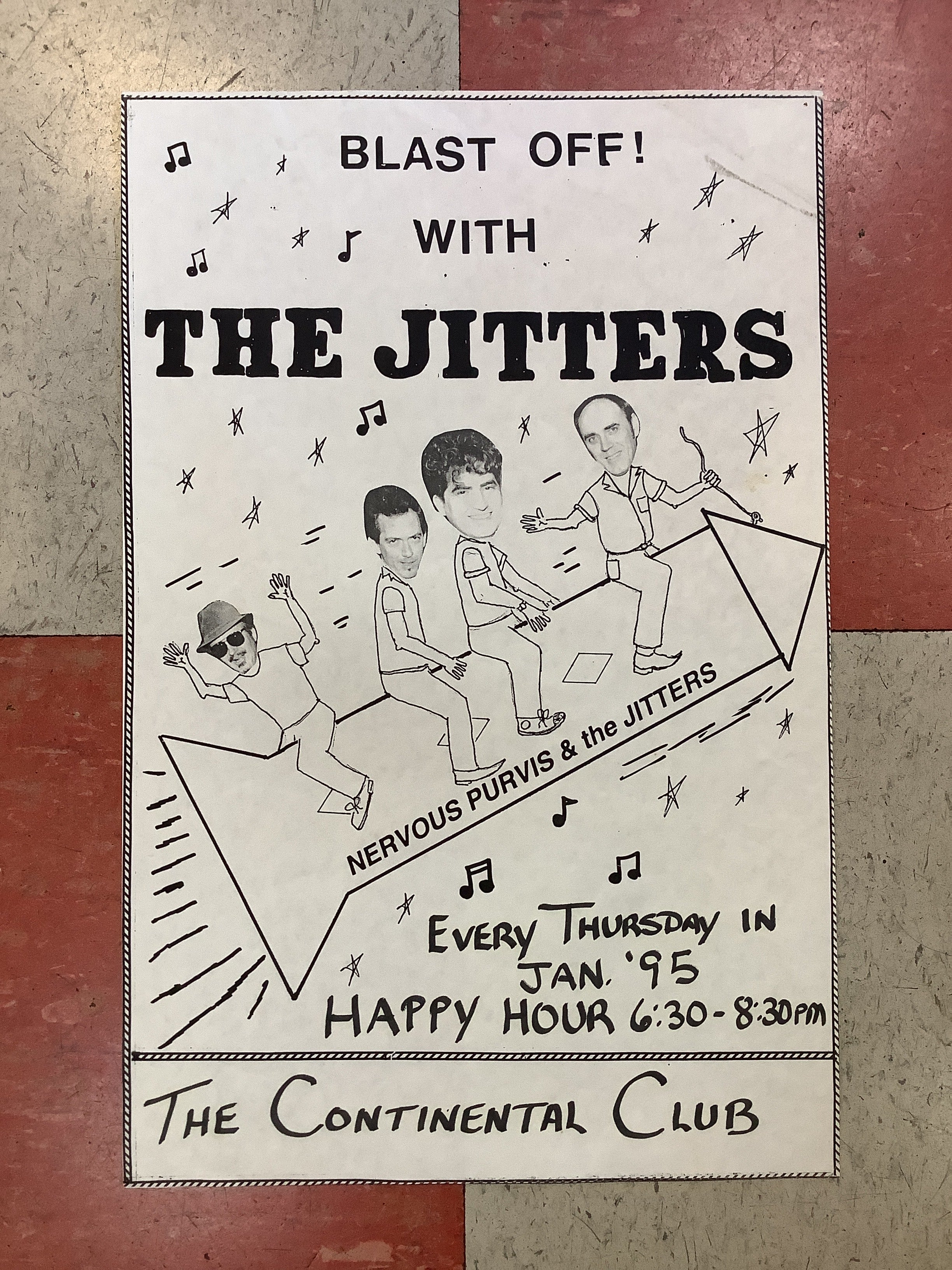 The Jitters and Nervous Purvis at Continental Club - 1995 (Poster)