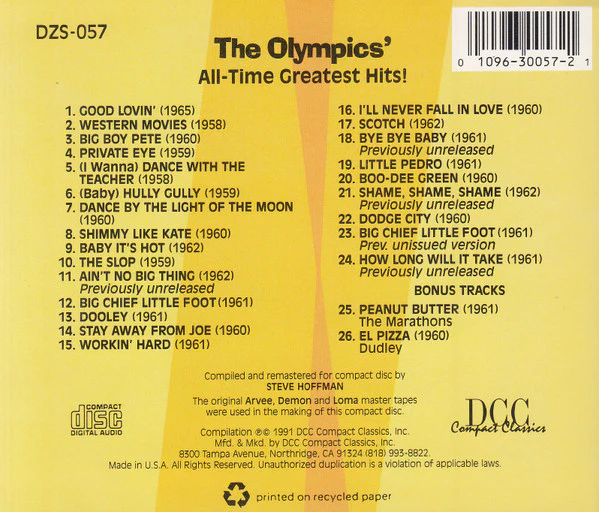 The Olympics - The Olympics' All-Time Greatest Hits! (CD) - Image 3