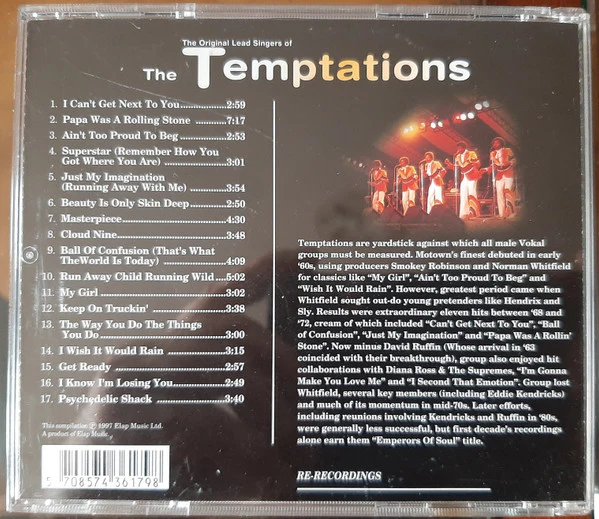 The Original Lead Singers Of The Temptations - Greatest Hits (CD) - Image 2