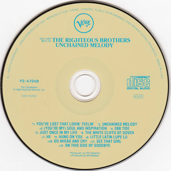The Righteous Brothers - The Very Best Of The Righteous Brothers - Unchained Melody (CD) - Image 4