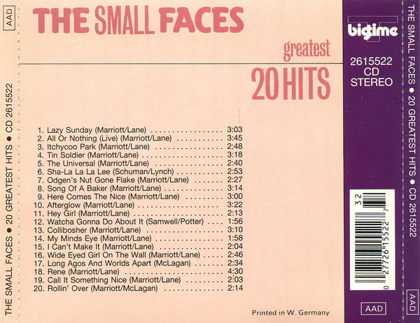 Small Faces - 20 Greatest Hits (CD) - Image 2