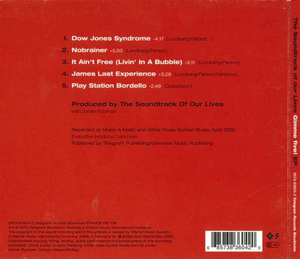 The Soundtrack Of Our Lives - Gimme Five! EP (CD) - Image 2