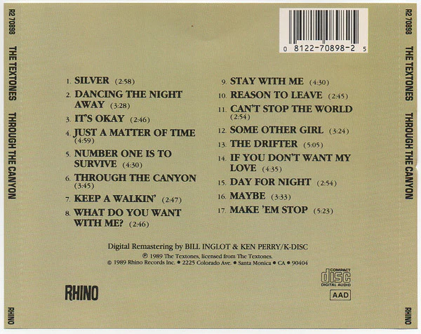 The Textones - Through The Canyon (CD) - Image 2