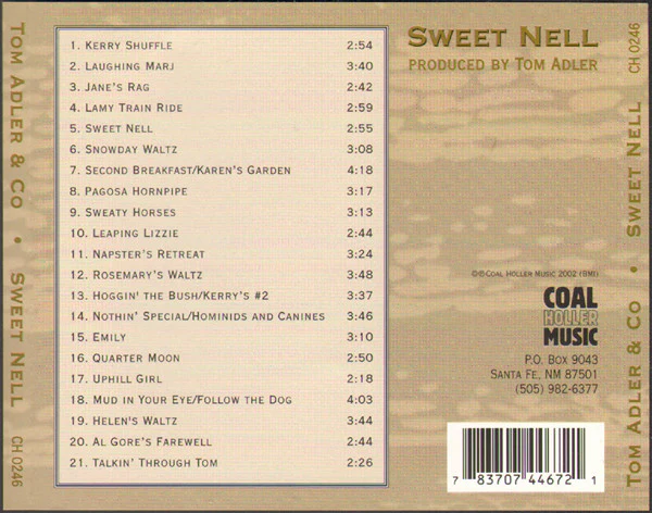 Tom Adler , David Margolin, Jim Mullany, Rob Pine - Sweet Nell (CD) - Image 2