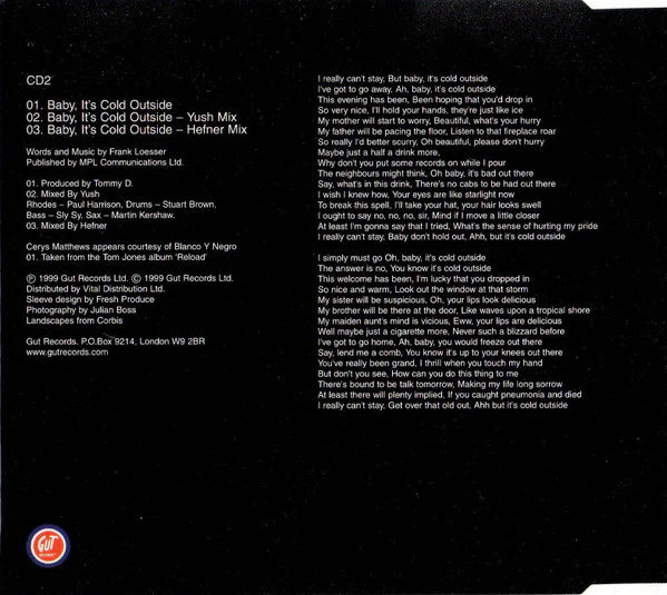 Tom Jones & Cerys Matthews - Baby, It's Cold Outside (CD) - Image 3