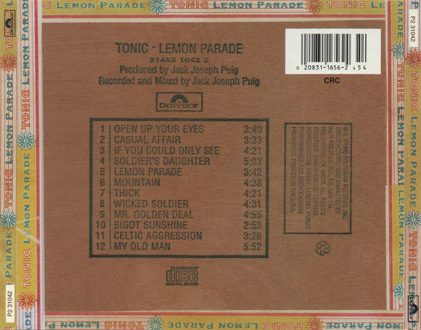 Tonic - Lemon Parade (CD) - Image 2