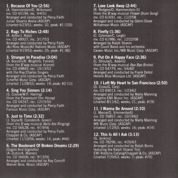 Tony Bennett - Tony Bennett's All-Time Greatest Hits (CD) - Image 5