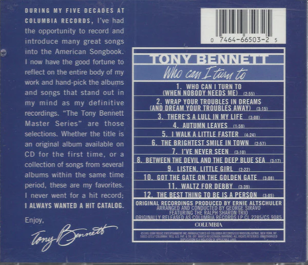Tony Bennett - Who Can I Turn To (CD) - Image 2