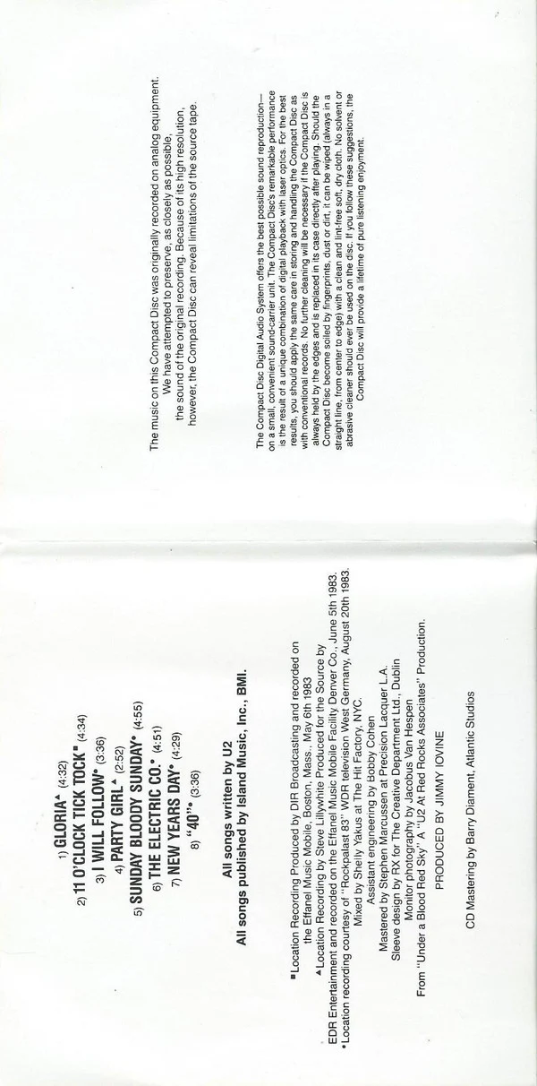 U2 - Live "Under A Blood Red Sky" (CD) - Image 3