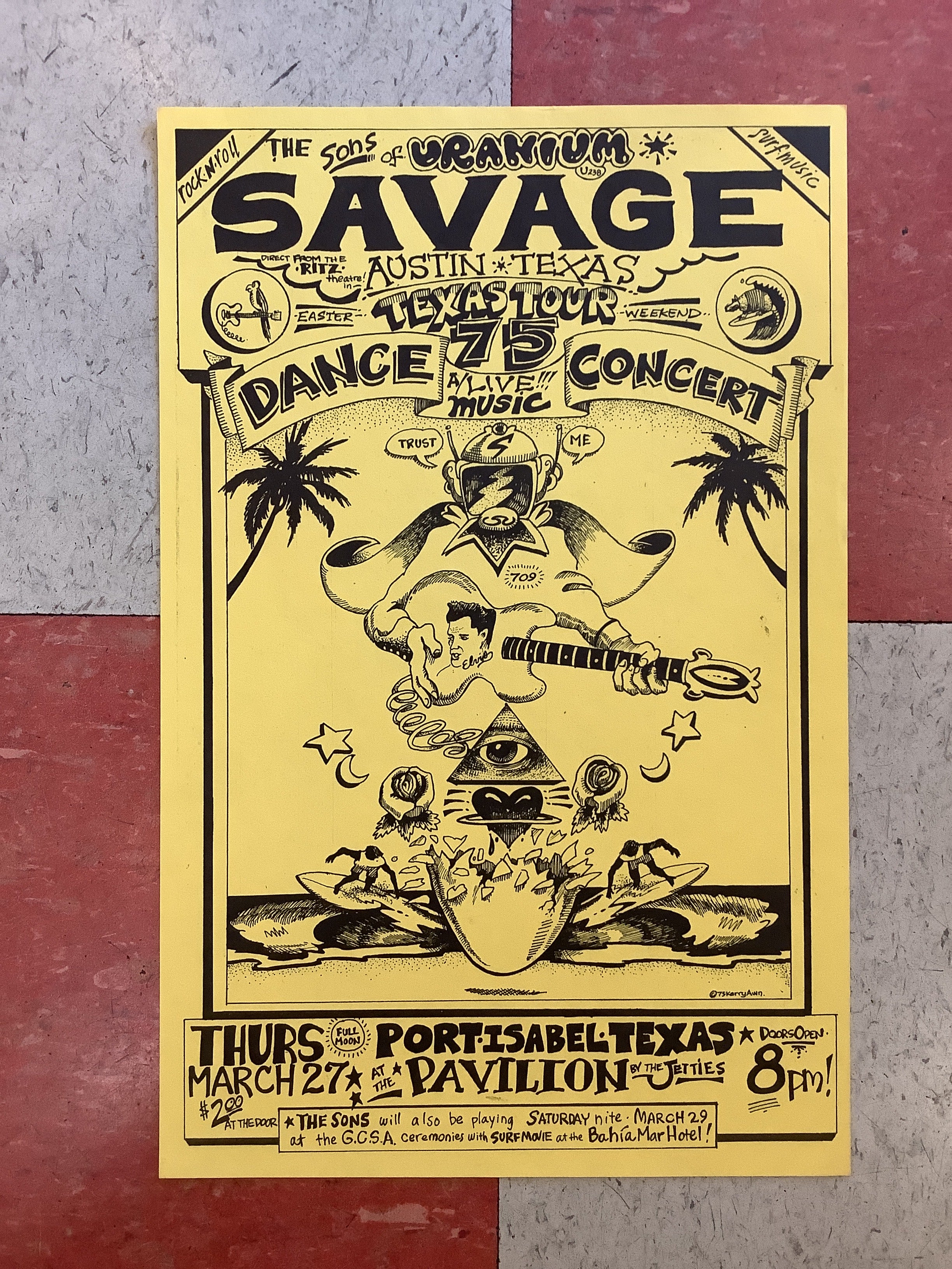 Uranium Savages at The Pavilion by The Jetties - 1975 (Poster)