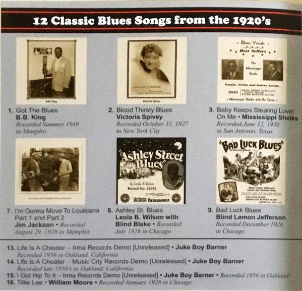 Various - 16 Classic Blues Songs From The 1920’s (Plus 6 Post War Rarities) Vol. 17 (CD) - Image 2