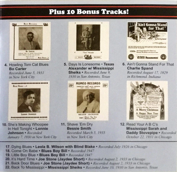 Various - 16 Classic Blues Songs From The 1920’s (Plus 6 Post War Rarities) Vol. 17 (CD) - Image 3